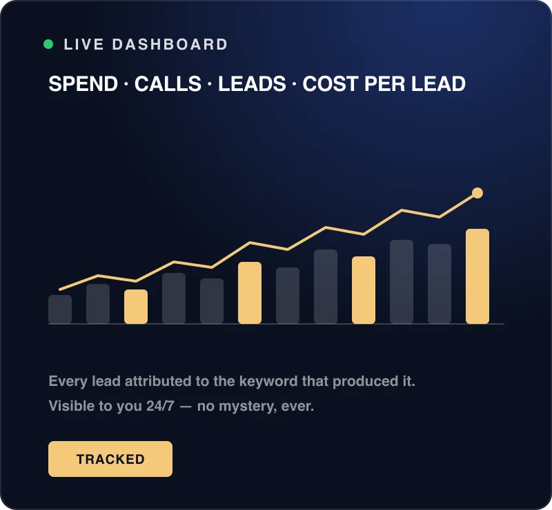Search Console reporting — impressions, queries and the calls they produced
